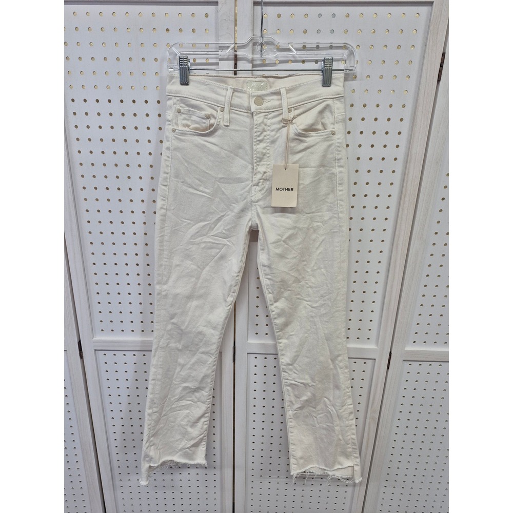 Mother The Insider Crop Step Fray Jeans Cream Puffs 26